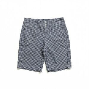 ALL by Jofit Womens Gingham Everyday Golf Shorts Navy White Stretch Size 6